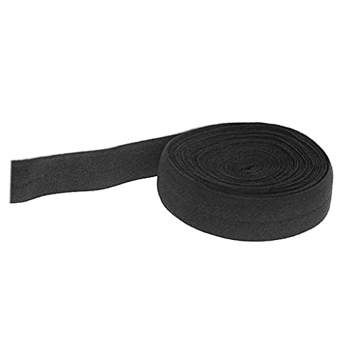 chiwanji 10m elastisches Einfassband Falzgummi 20mm Elastisch Schrägband für Manschetten, Hosen, Shorts, Schwarz von chiwanji