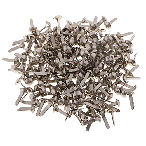 chiwanji 200 Stücke aus aus 4,5mm Runden Splinte Mini Brads für Sammelalbum Dekoration, Silber, 4,5 mm von chiwanji