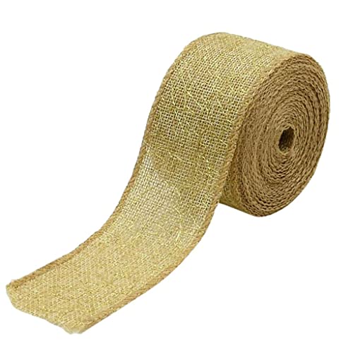 chiwanji 5 M Juteband Geschenkband Jute Gitterband Schleifenband, Gold, 5 Meter von chiwanji