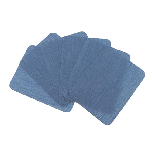 chiwanji 6X Material, Gewebe Patches Bügeleisen Reparatursatz Rechteck, Aufbügelflicken Bügelflicken Jeans Flicken, Jeans Patches zum aufbügeln, Hellblau von chiwanji