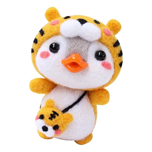 chiwanji Filztier Filzwolle Set, DIY Filz Nadelfilz Bastelset - Tier Penguin SpielzeugSpielzeugpuppe Tier Basteln mit Nadelfilz und Zubehör, Pinguin Tiger von chiwanji