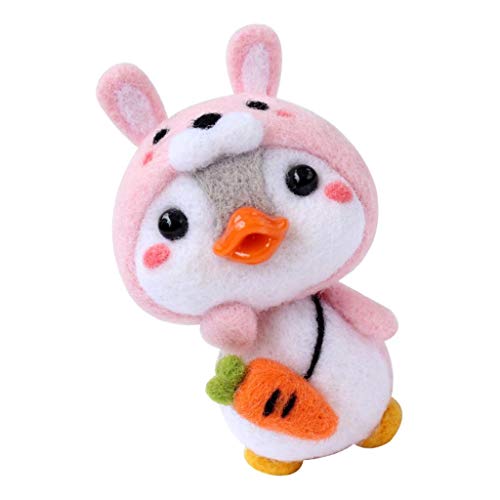 chiwanji Filztier Filzwolle Set DIY Filz Nadelfilz Bastelset - Penguin SpielzeugSpielzeugpuppe Tier Basteln mit Nadelfilz Zubehör, Hase von chiwanji