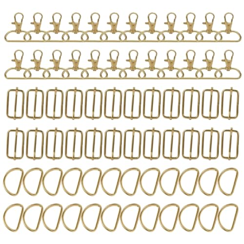 72 x 32 mm Schlüsselanhänger, D-Ringe, Karabinerhaken, Karabinerverschluss, Wirbel, Metallhaken für Taschen, Handtaschen von churuso