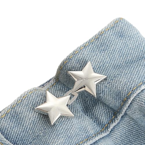 Stern-Hosennadel, Jeansknopfnadeln, verstellbare Taillenschnalle, Knopf für Hose, Stern, zum Festziehen der Taille, Anstecker zum Nähen von Jeans von churuso