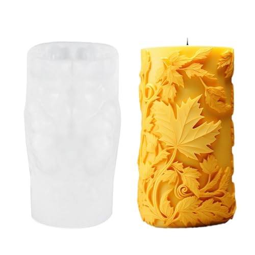 Zylinderkerzen-Silikonformen zur Herstellung von Kerzenblättern, geprägte Kerzenformen für Epoxidharz, Raumdekorationen von churuso
