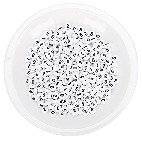 ciciglow Weiße Acryl Zahlenperlen, Nummer 0-9 DIY Basteln, Bekleidungszubehör, für Schmuckherstellung von ciciglow