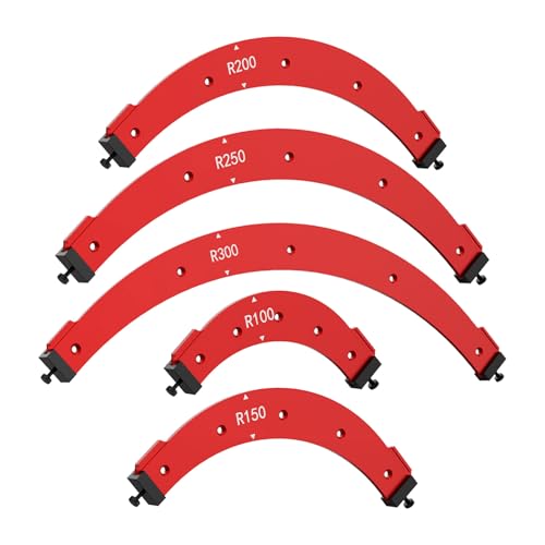 Set mit 5 Radius Jig Router Templates Corner Radius Routing Templates R100 R150 R200 R250 R300 Radius Quick Jig for Professional Carpentry Inside and Outside Corner Trimming von cimsfcor