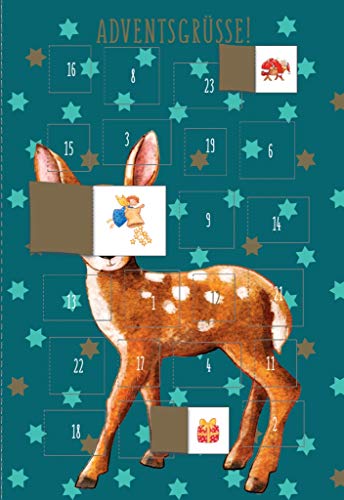 Cityproducts - 3573 - Weihnachten, Adventskalender-Doppelkarte: Bambi, DIN A6, mit Umschlag von cityproducts