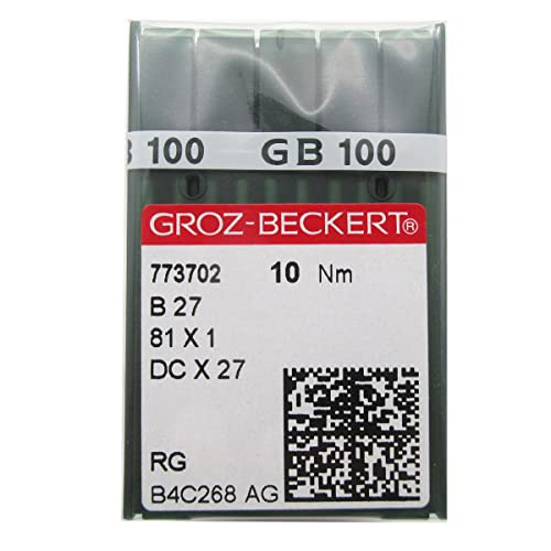 GROZ-BECKERT Nadeln in CKPSMS transparenter Kunststoffbox - 100 Stück Groz Beckert DCX27 DCX1 B27 Industrie-Overlock-Nähnadeln (DCX27 14/90) von ckpsms