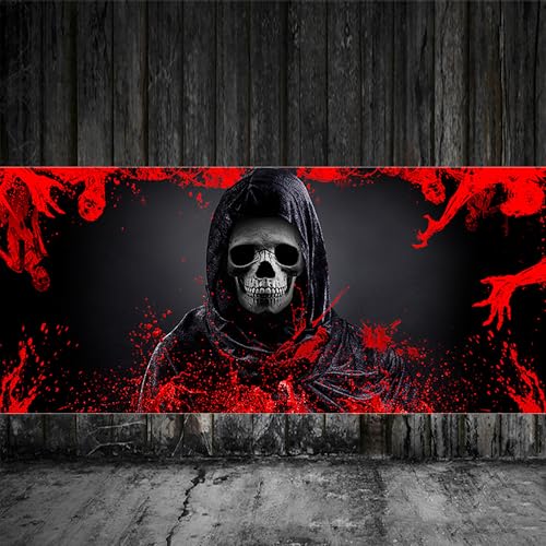 clhjinruoliu Garagentor Banner, 13X6ft Große Terrorist Blut Halloween Party Dekoration Ambiance Hintergrund Stoff Wandteppich Outdoor Halloween Garage Tür Dekor Familie Lieferungen von clhjinruoliu