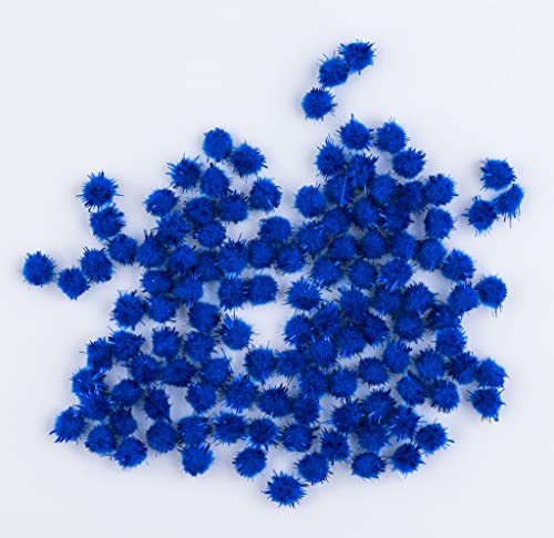 200 mini pompons zum basteln glitzer glitter blau in 10mm klein bastel zubehör pom pom bunt kugeln ponpons deko pompom plüsch von clippondi