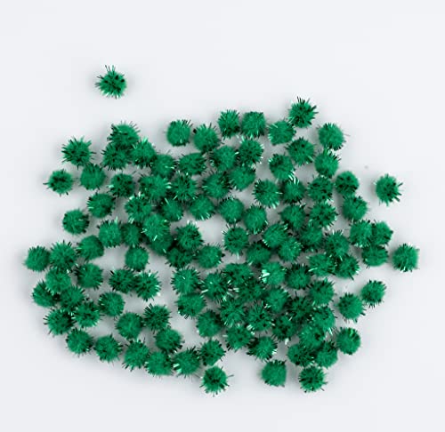 200 mini pompons zum basteln glitzer glitter grün in 10mm klein bastel zubehör pom pom bunt kugeln ponpons deko pompom plüsch von clippondi