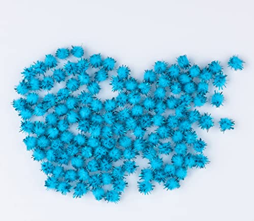 200 mini pompons zum basteln glitzer glitter hellblau in 10mm klein bastel zubehör pom pom bunt kugeln ponpons deko pompom plüsch von clippondi