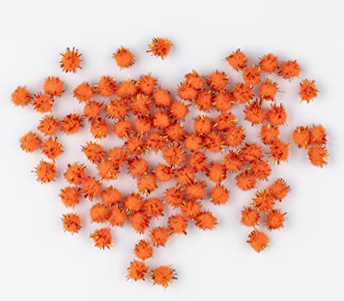 200 mini pompons zum basteln glitzer glitter orange in 10mm klein bastel zubehör pom pom bunt kugeln ponpons deko pompom plüsch von clippondi