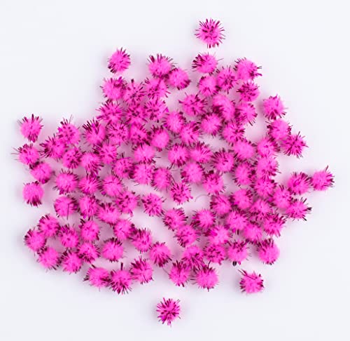 200 mini pompons zum basteln glitzer glitter pink in 10mm klein bastel zubehör pom pom bunt kugeln ponpons deko pompom plüsch von clippondi