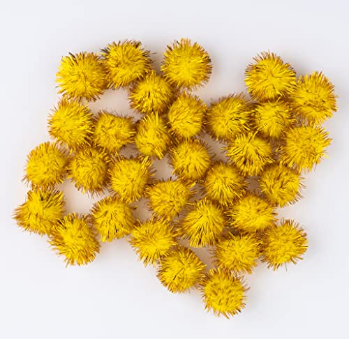 50 pompons zum basteln glitzer glitter altgold in 25mm klein bastel zubehör pom pom bunt kugeln ponpons deko pompom plüsch von clippondi