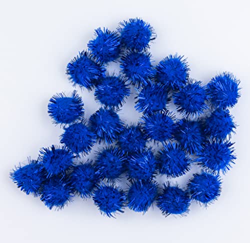 50 pompons zum basteln glitzer glitter blau in 25mm klein bastel zubehör pom pom bunt kugeln ponpons deko pompom plüsch von clippondi