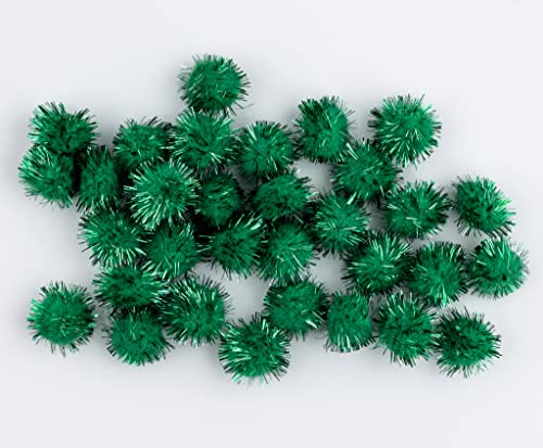 50 pompons zum basteln glitzer glitter grün in 25mm klein bastel zubehör pom pom bunt kugeln ponpons deko pompom plüsch von clippondi