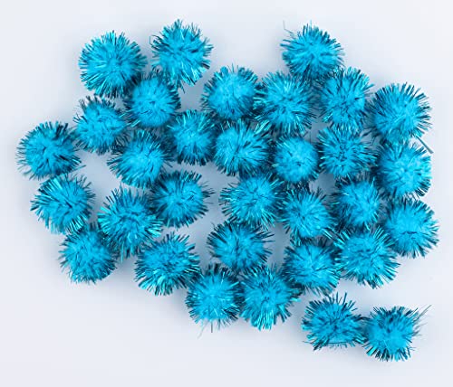 50 pompons zum basteln glitzer glitter hellblau in 25mm klein bastel zubehör pom pom bunt kugeln ponpons deko pompom plüsch von clippondi