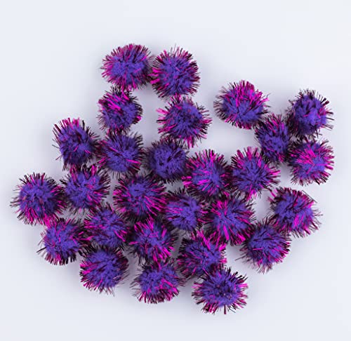 50 pompons zum basteln glitzer glitter lila in 25mm klein bastel zubehör pom pom bunt kugeln ponpons deko pompom plüsch von clippondi