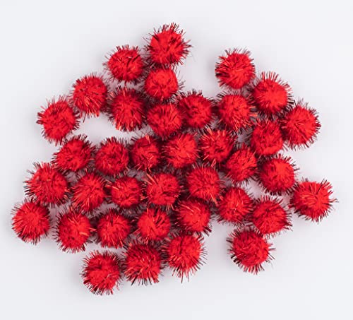 50 pompons zum basteln glitzer glitter rot in 25mm klein bastel zubehör pom pom bunt kugeln ponpons deko pompom plüsch von clippondi