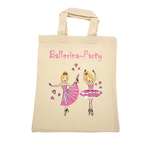 clothinx Lustige Kindergeburtstag Mitgebsel Tasche Beutel im Set mit Geburtstag Motto Ballerina 10er Pack von clothinx