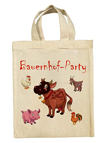 clothinx Lustige Kindergeburtstag Mitgebsel Tasche Beutel im Set mit Geburtstag Motto Bauernhof 10er Pack von clothinx