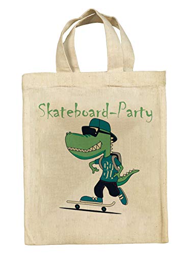 clothinx Lustige Kindergeburtstag Mitgebsel Tasche Beutel im Set mit Geburtstag Motto Skateboard 10er Pack von clothinx