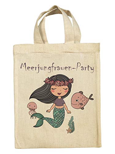 clothinx Lustige Kindergeburtstag Tasche Mitgebsel Beutel im Set mit Geburtstag Motto Meerjungfrau 5er Pack von clothinx