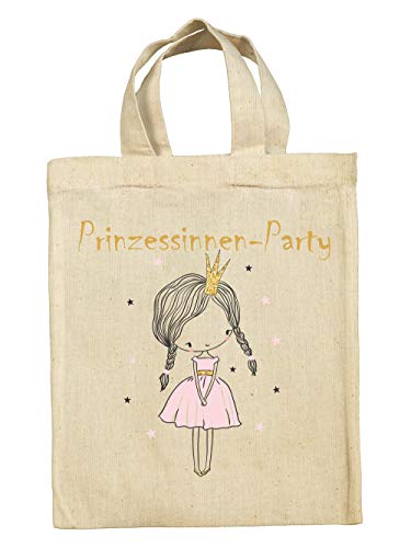 clothinx Lustige Kindergeburtstag Tasche Mitgebsel Beutel im Set mit Geburtstag Motto Prinzessin 5er Pack von clothinx