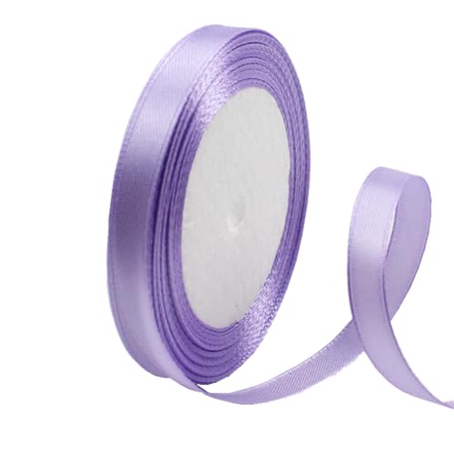 10 mm hellviolettes Band zum Verpacken von Geschenken, 22 m, doppelseitiges Satinband, Weihnachtsband, Geschenkverpackung, Stoffband für Geschenke, Blumensträuße, Kuchen, Hochzeitsdekoration von clover