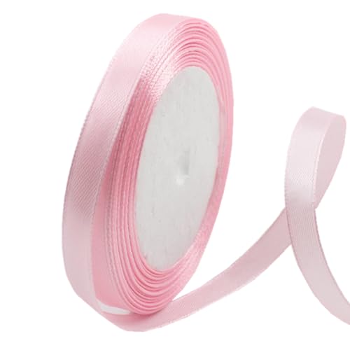 10 mm rosa Band zum Verpacken von Geschenken, 22 m, doppelseitiges Satinband, Weihnachtsband, Geschenkverpackung, Stoffband für Geschenke, Blumensträuße, Kuchen, Hochzeitsdekoration von clover