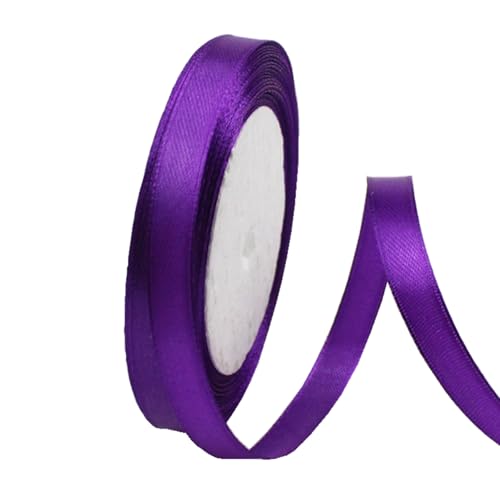 10 mm tiefes violettes Band zum Verpacken von Geschenken, 22 m, doppelseitiges Satinband, Weihnachtsband, Geschenkverpackung, Stoffband für Geschenke, Blumensträuße, Kuchen, Hochzeitsdekoration von clover