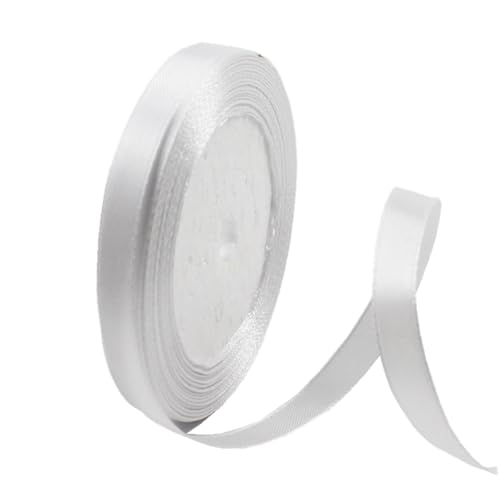 10 mm weißes Band zum Verpacken von Geschenken, 22 m, doppelseitiges Satinband, Weihnachtsband, Geschenkverpackung, Stoffband für Geschenke, Blumensträuße, Kuchen, Hochzeitsdekoration von clover