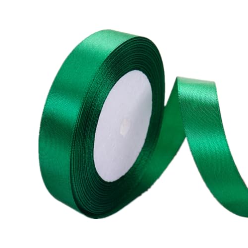 15 mm grünes Band zum Verpacken von Geschenken, 22 m, doppelseitiges Satinband, Weihnachtsband, Geschenkverpackung, Stoffband für Geschenke, Blumensträuße, Kuchen, Hochzeitsdekoration von clover