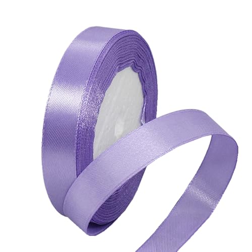 15 mm hellviolettes Band zum Verpacken von Geschenken, 22 m, doppelseitiges Satinband, Weihnachtsband, Geschenkverpackung, Stoffband für Geschenke, Blumensträuße, Kuchen, Hochzeitsdekoration von clover