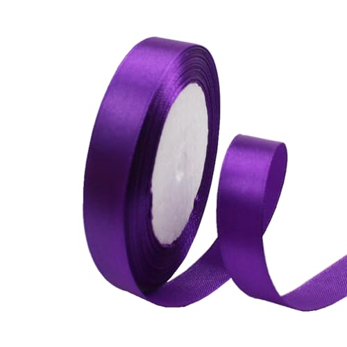 15 mm tiefes violettes Band zum Verpacken von Geschenken, 22 m, doppelseitiges Satinband, Weihnachtsband, Geschenkverpackung, Stoffband für Geschenke, Blumensträuße, Kuchen, Hochzeitsdekoration von clover