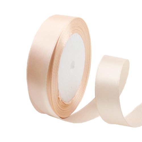 20 mm Champagner-Pulverband für Geschenkverpackungen, doppelseitiges Satinband, Weihnachtsband, Geschenkverpackung, Stoffband für Geschenke, Blumensträuße, Kuchen, Hochzeitsdekoration von clover