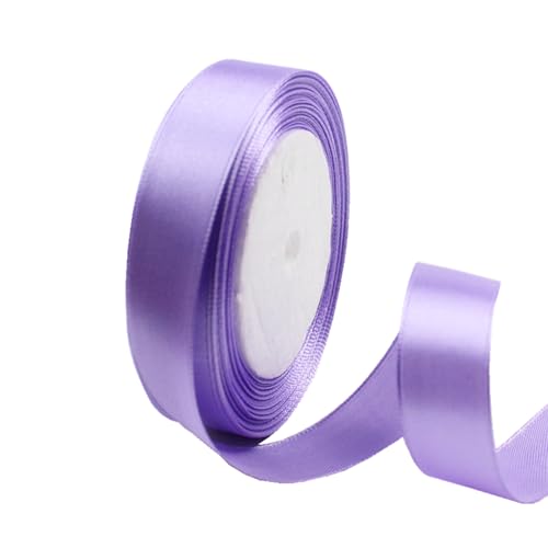 20 mm hellviolettes Band zum Verpacken von Geschenken, 22 m, doppelseitiges Satinband, Weihnachtsband, Geschenkverpackung, Stoffband für Geschenke, Blumensträuße, Kuchen, Hochzeitsdekoration von clover