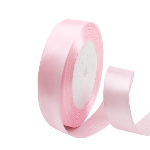 20 mm rosa Band zum Verpacken von Geschenken, 22 m, doppelseitiges Satinband, Weihnachtsband, Geschenkverpackung, Stoffband für Geschenke, Blumensträuße, Kuchen, Hochzeitsdekoration von clover