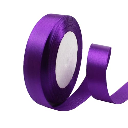 20 mm tiefes violettes Band zum Verpacken von Geschenken, 22 m, doppelseitiges Satinband, Weihnachtsband, Geschenkverpackung, Stoffband für Geschenke, Blumensträuße, Kuchen, Hochzeitsdekoration von clover