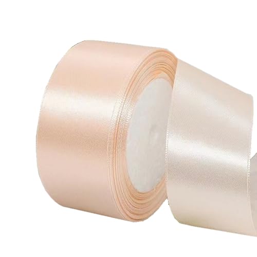 40 mm Champagner-Pulverband zum Verpacken von Geschenken, 22 m, doppelseitiges Satinband, Weihnachtsband, Geschenkverpackung, Stoffband für Geschenke, Blumensträuße, Kuchen, Hochzeitsdekoration von clover