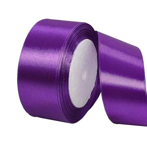 40 mm tiefes violettes Band zum Verpacken von Geschenken, 22 m, doppelseitiges Satinband, Weihnachtsband, Geschenkverpackung, Stoffband für Geschenke, Blumensträuße, Kuchen, Hochzeitsdekoration von clover