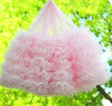 Organza Lace Trim Ruffled Sewing Fabric DIY， 3Meters 28cm Pink Pleated Ruffle Lace 3D Fold Mesh Tulle Lace Fabric DIY Doll Dress Skirt Puffy Clothes Sewing Material Size : Price for 3Meters(Light pink von cnirngS