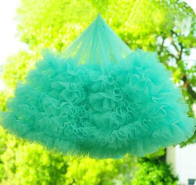 Organza Lace Trim Ruffled Sewing Fabric DIY， 3Meters 28cm Pink Pleated Ruffle Lace 3D Fold Mesh Tulle Lace Fabric DIY Doll Dress Skirt Puffy Clothes Sewing Material Size : Price for 3Meters(Mint Green von cnirngS