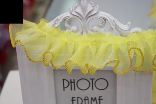 Organza Lace Trim Ruffled Sewing Fabric DIY，30yards Gold Edge Ruffle Lace Edge Trim Pleated Ribbon Fabric Hem Sewing Clothes Accessories(Yellow) von cnirngS