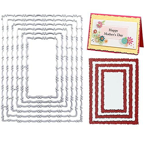 cobee 6 Stück Stanzmaschine Stanzschablone, Stanzschablonen Rahmen Spitze Scrapbooking Prägeschablonen Stanzformen Schablonen für DIY Karte Sammelalbum Scrapbooking Fotoalbum Deko Cutting Dies von cobee