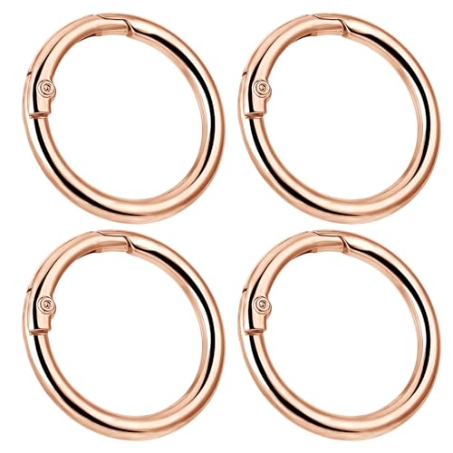 cobee Karabiner Rund 25mm, 4 Stück Schlüsselringe Edelstahl Schlüsselring Karabiner Ringkarabiner Karabinerhaken Schlüsselring Diy Schlüsselanhänger Zubehö Für Schlüssel Handwerk(Gold) von cobee