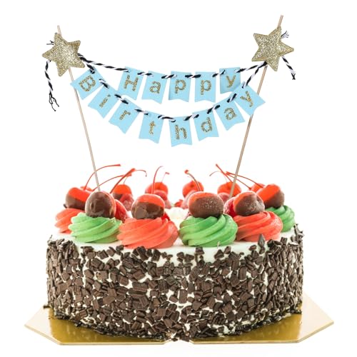 cobee Tortendeko Geburtstag, Happy Birthday Tortendeko Cake Topper Gute zum Geburtstag Kuchen Topper Tortenstecker Kuchendeko für Geburtstag für Geburtstagsfeier liefert Dekoration(Farbe 3) von cobee