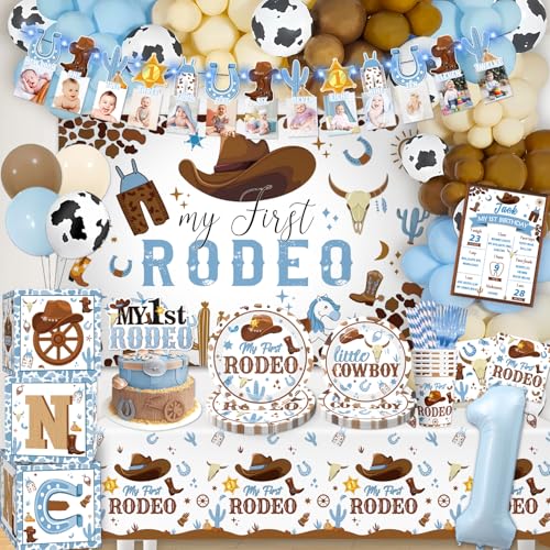 227pcs My First Rodeo Decorations Boy, Rodeo Party Decorations My First Rodeo Plates Napkins Balloon Banner Cowboy Birthday Party Decorations 1st Rodeo Birthday Party Decor Boy von cocomigo